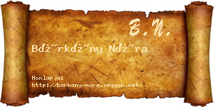 Bárkány Nóra névjegykártya