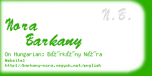 nora barkany business card
